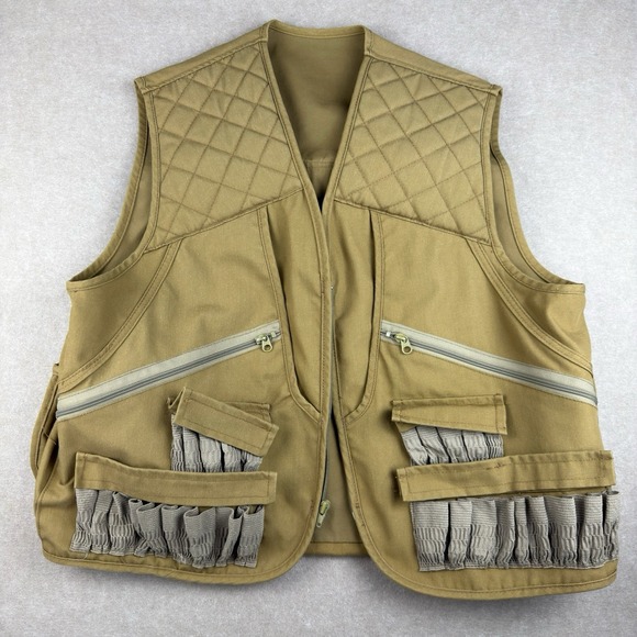 Vintage Gamehide Vest Mens M‎ Tan Shooting Hunting Utility Ammo Pockets Canvas.